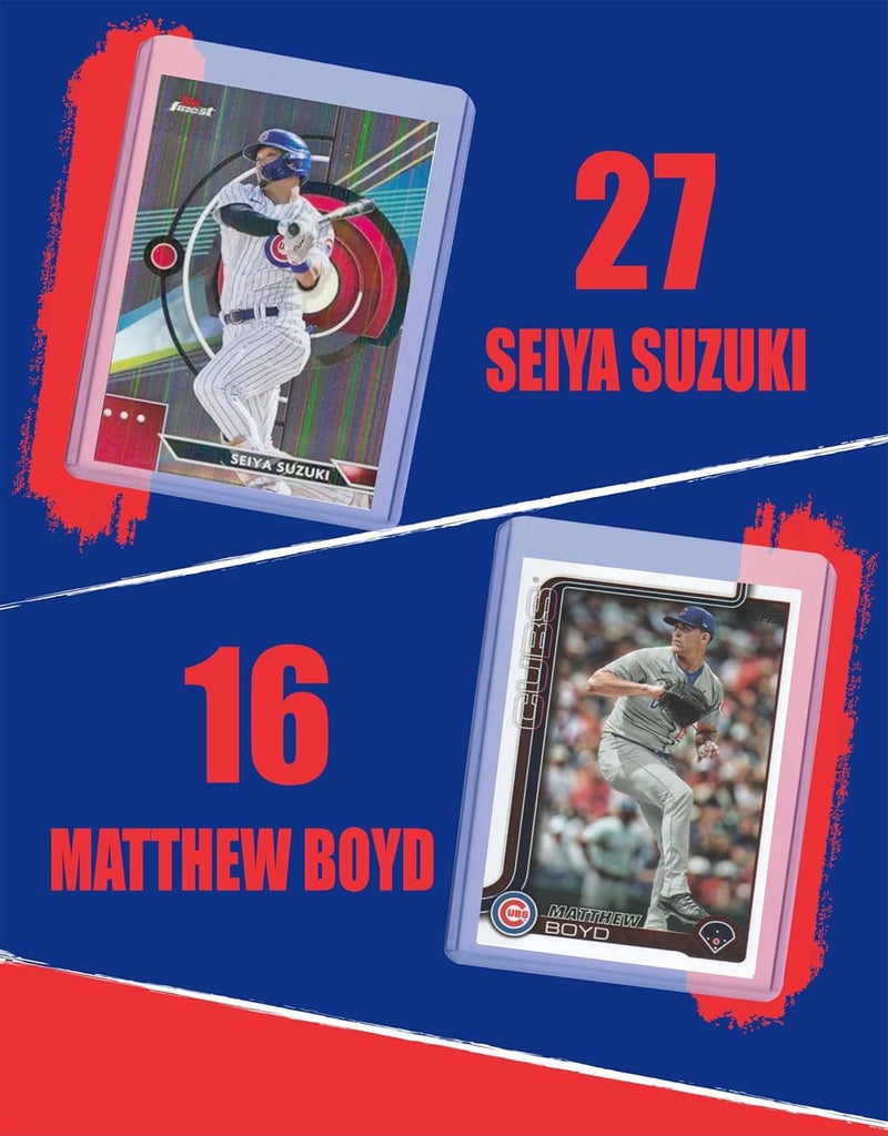 Chaser Chicago Cubs Baseball Cards: Pete Crow-Armstrong, Dansby Swanson, Ian Happ, Nico Hoerner, Kyle Tucker, Ryne Sandberg, Seiya Suzuki, Matthew Boyd ASSORTED Baseball Stars and GOATs Trading Card and Wristbands Gift Pack - Image 4
